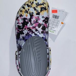 ADULTS' CROCS UNICORN COLOR TIE DYE PRINT CLOGS